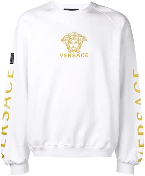 versace sweatshirt white and gold|versace tee ladies.